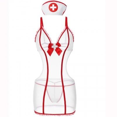Костюм медсестри L/XL Sunspice, білий, 3 предмети вид 2