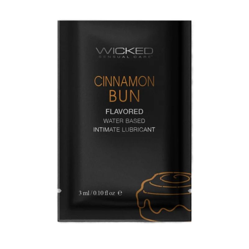 Пробник лубриканта Wicked Aqua Cinnamon Bun (булочка з корицею) на водній основі, 3 мл вид 2