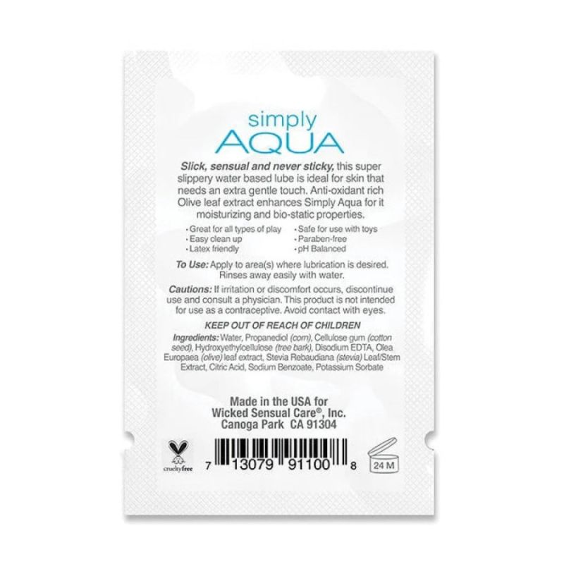 Пробник лубриканта Wicked Simply Aqua Special Edition без гліцерину на водній основі, 3 мл вид 3
