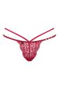 Трусики стринги кружевные Obsessive Ivetta, красный, L/XL