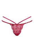 Трусики мереживні стрінги Obsessive Ivetta, червоний, L/XL