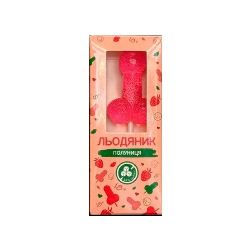 Льодяник на паличці у формі пеніса VidDushi HOT зі смаком Полуниця (без цукру), 17 гр вид 2