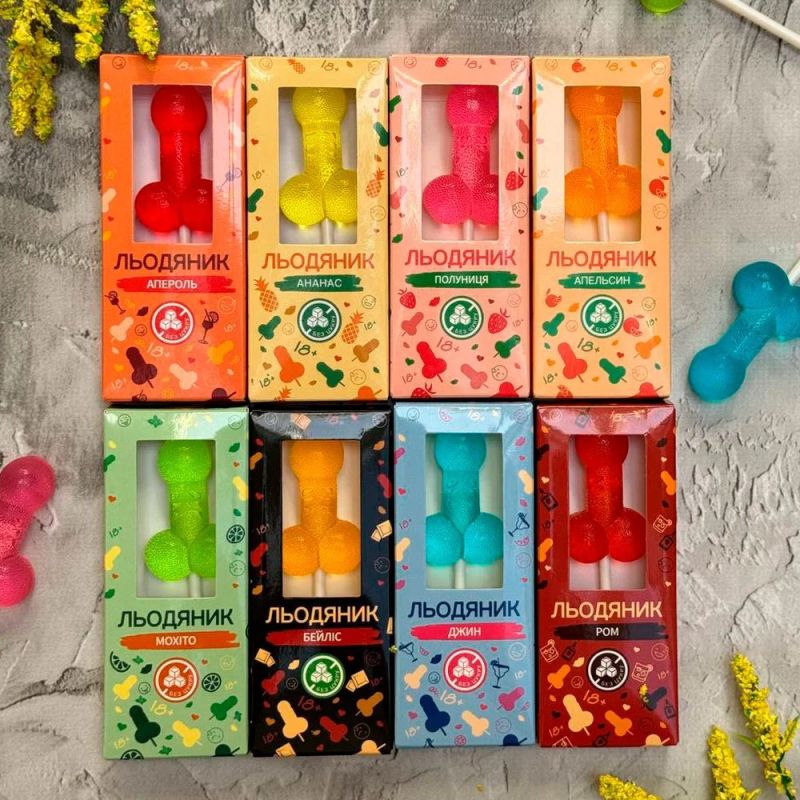 Льодяник на паличці у формі пеніса VidDushi HOT зі смаком Джин (без цукру), 17 гр вид 3