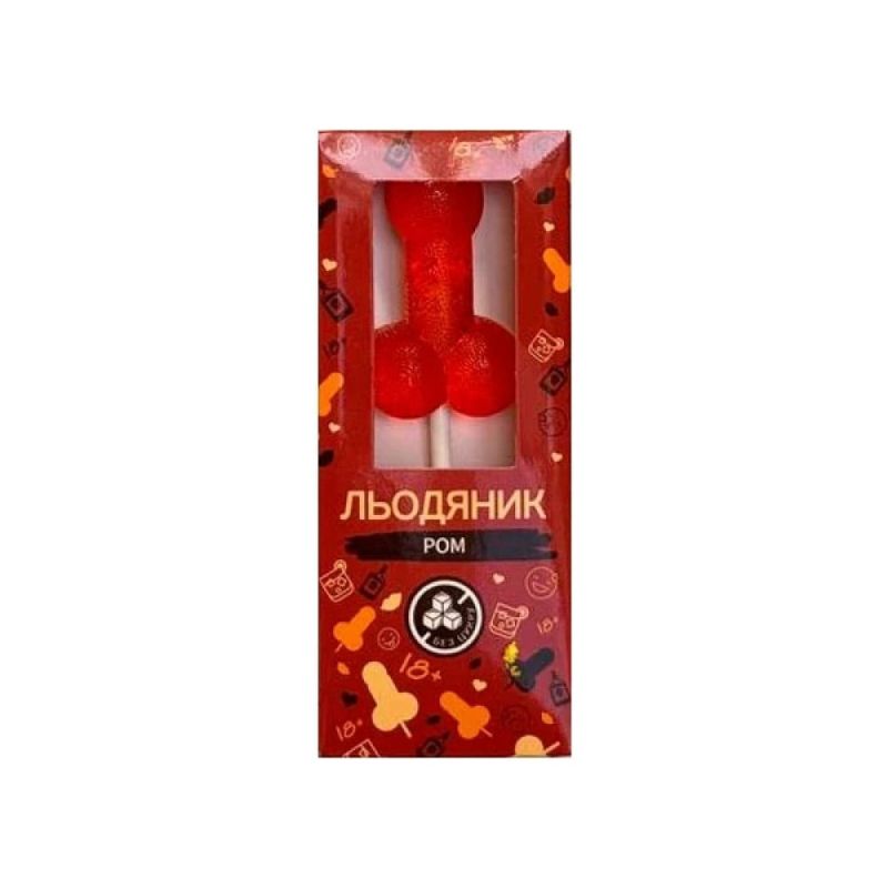 Льодяник у формі пеніса VidDushi HOT зі смаком Ром (без цукру), 17 гр вид 2