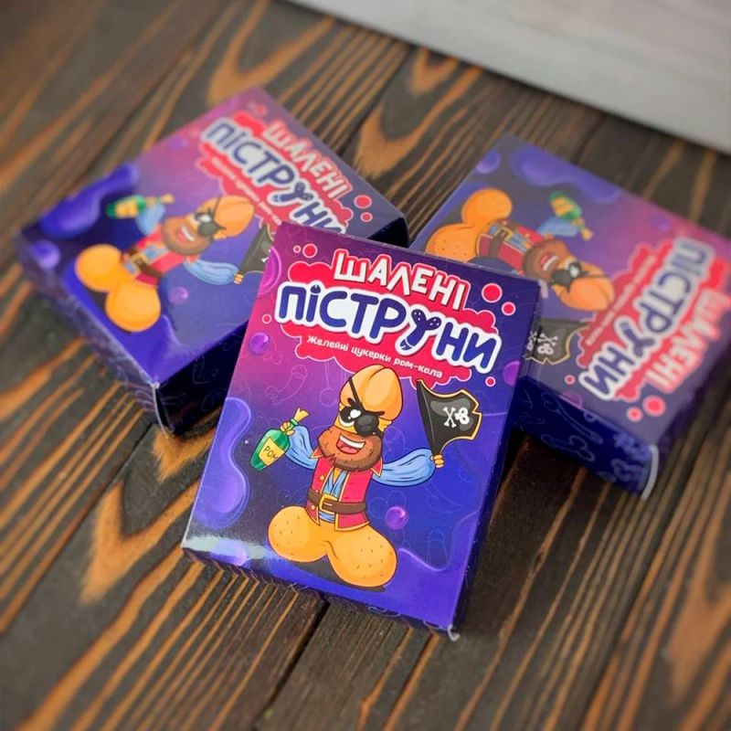 Пікантні желейки у вигляді пеніса "Шалені Піструни" зі смаком ром-коли, 100 гр вид 3