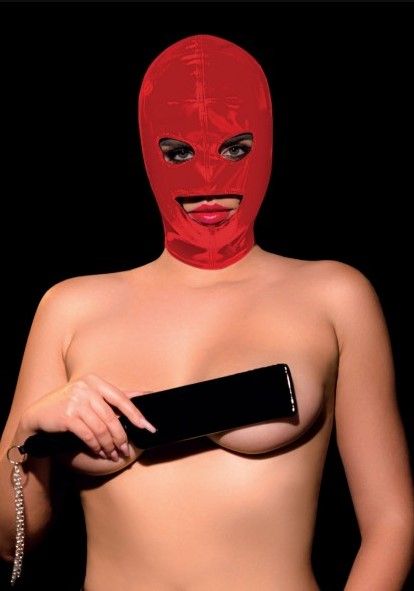 Маска БДСМ Oh My G Latex Mask, червона, O/S вид 2