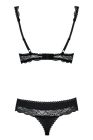 Комплект Obsessive MIAMOR SET чорний відкритий, груди L / XL вид 3