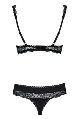 Комплект Obsessive MIAMOR SET чорний відкритий, груди L / XL