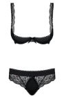 Комплект Obsessive MIAMOR SET чорний відкритий, груди L / XL вид 5