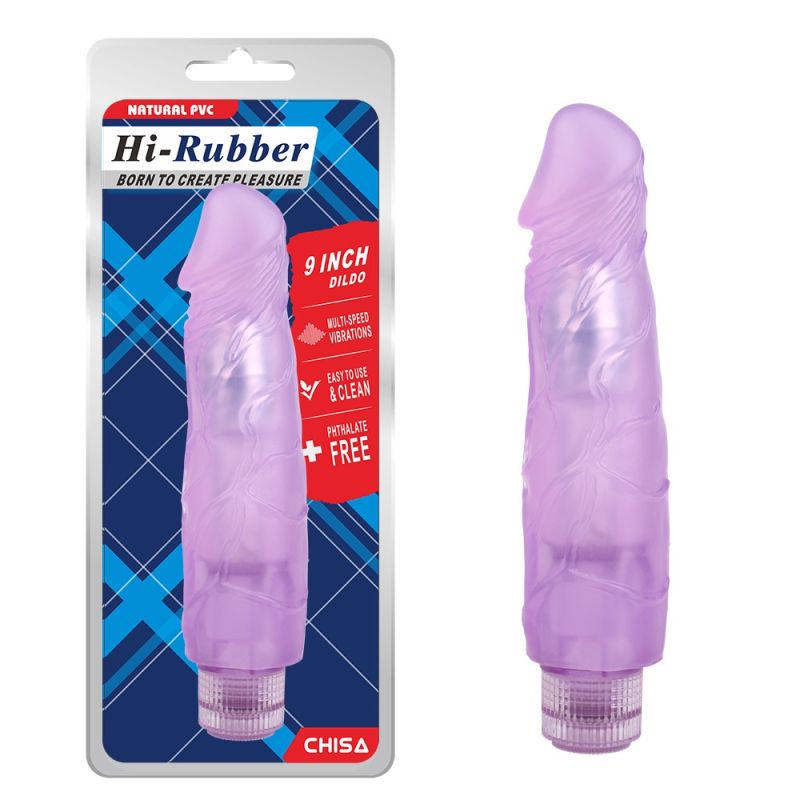 Вібратор реалістік на батарейках Chisa Hi-Rubber, фіолетовий вид 2