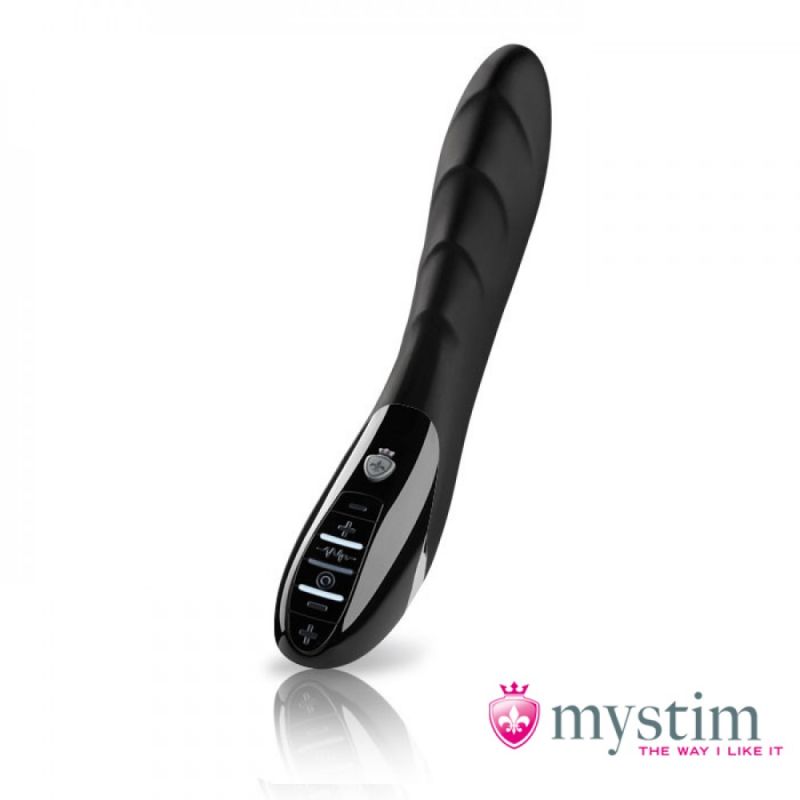 Вібратор ребристий Mystim Sizzling Simon з електростимуляцією, чорний вид 2