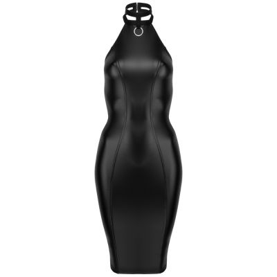 Платье с кольцом на шею F160 Noir Handmade M