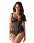 Боді в сіточку Obsessive AMANTA з бірюзовою вишивкою, L/XL вид 2