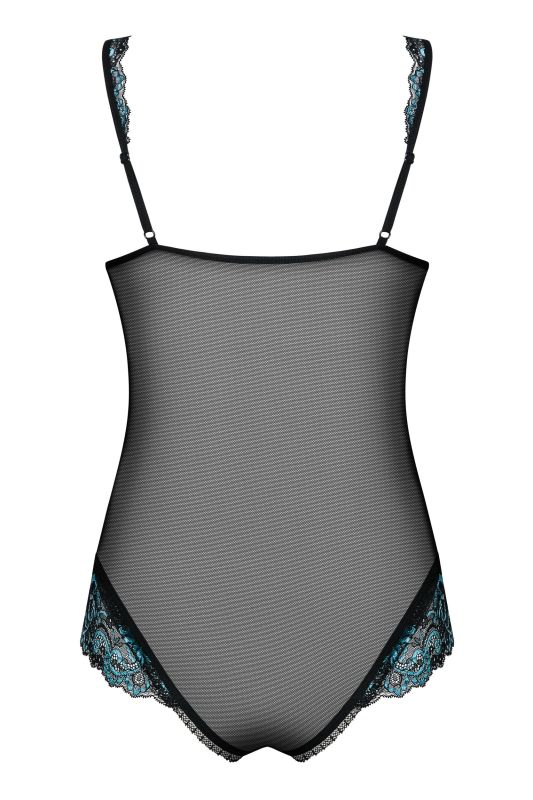 Боді в сіточку Obsessive AMANTA з бірюзовою вишивкою, L/XL вид 8