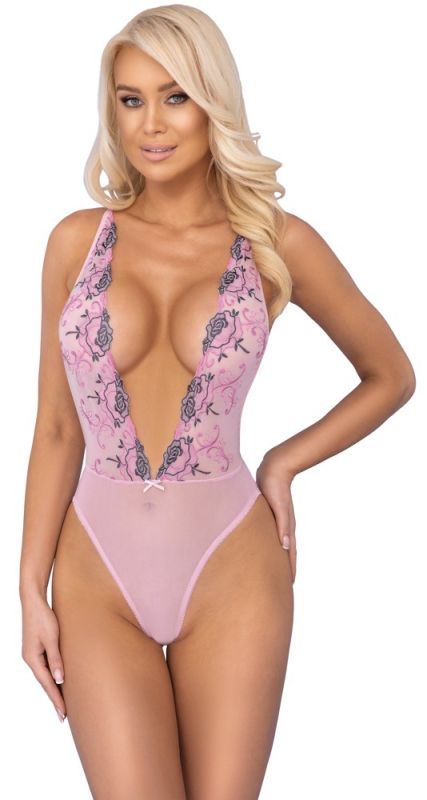 Нежное розовое боди с глубоким вырезом Kissable S/M вид 2