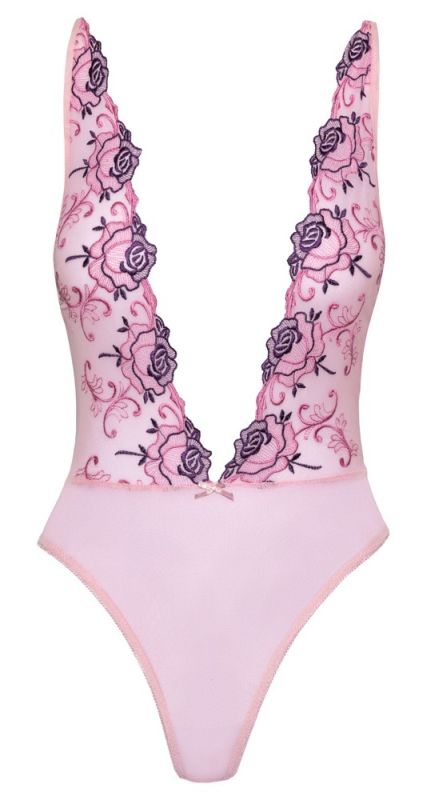 Ніжний рожевий боді з глибоким вирізом Kissable S/M вид 4