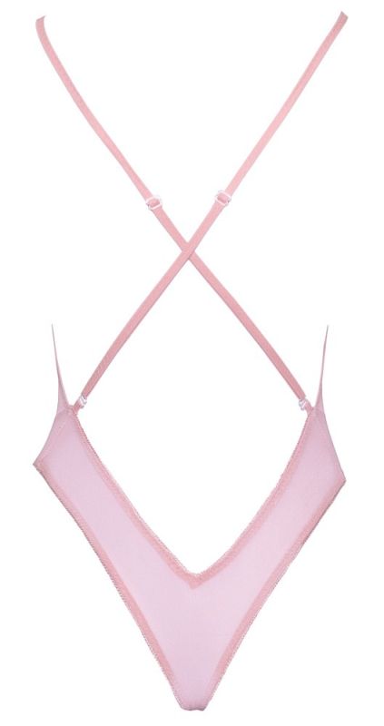 Нежное розовое боди с глубоким вырезом Kissable S/M вид 5