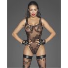 Боді з візерунками L F242 Noir Handmade, напівпрозоре, чорне вид 2