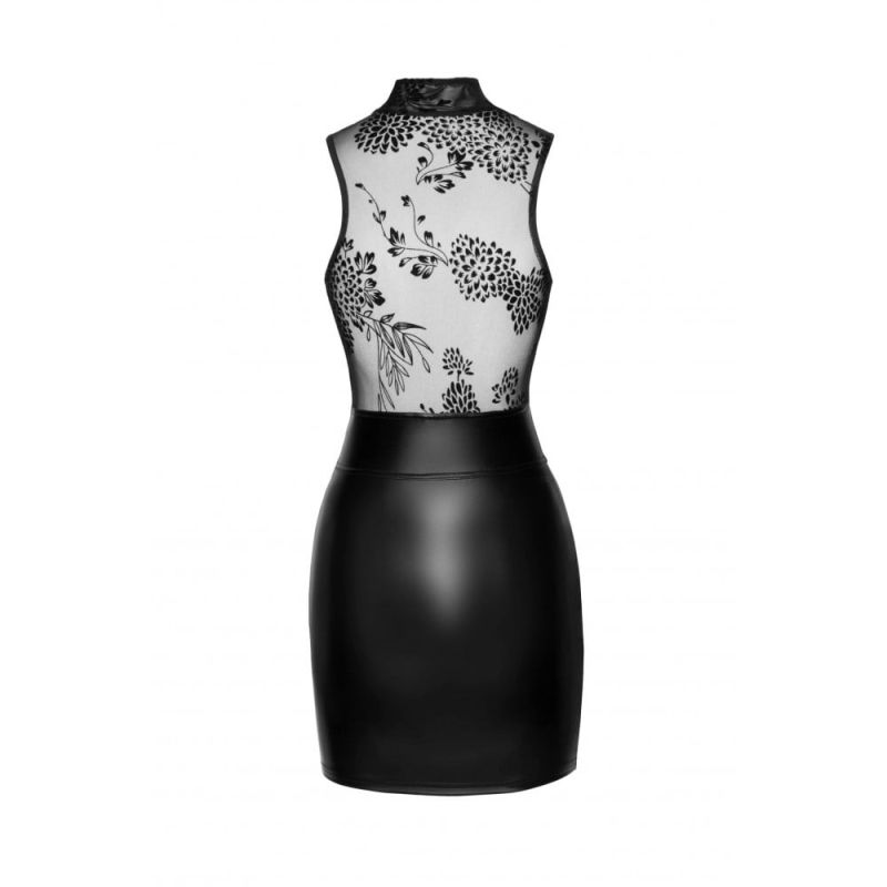 Платье сексуальное виниловое M F241 Noir Handmade, с глубоким декольте, черное вид 6