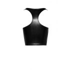Топ еротичний вініловий зі зміїним тисненням розмір L F275 Noir Handmade, чорний вид 6