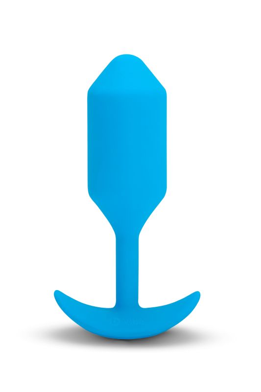 Анальна пробка з вібрацією b-Vibe VIBRATING SNUG PLUG розмір L, синя вид 2