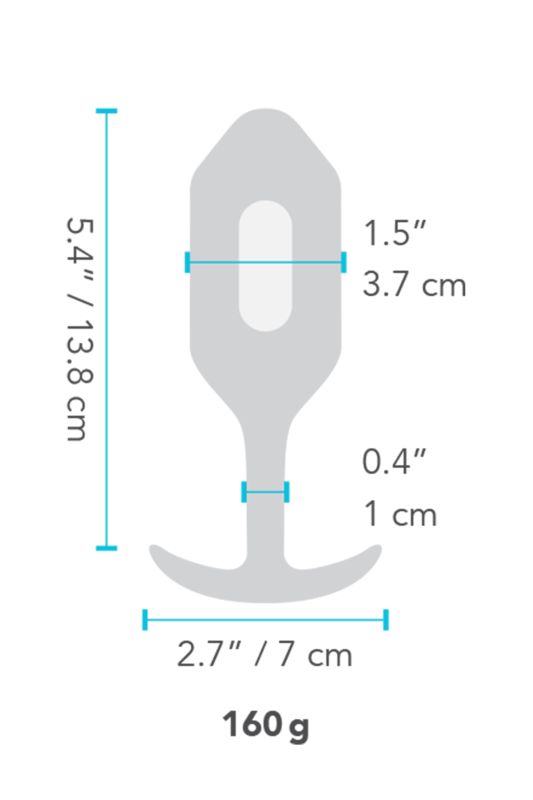 Анальна пробка з вібрацією b-Vibe VIBRATING SNUG PLUG розмір L, синя вид 6