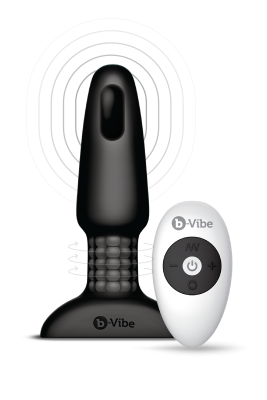 Анальна пробка з вібрацією та пультом керування B-VIBE RIMMING PLUG 2, чорна