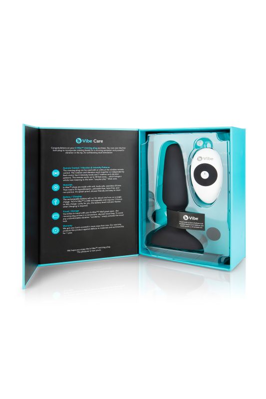Анальна пробка з вібрацією та пультом керування B-VIBE RIMMING PLUG 2, чорна вид 10