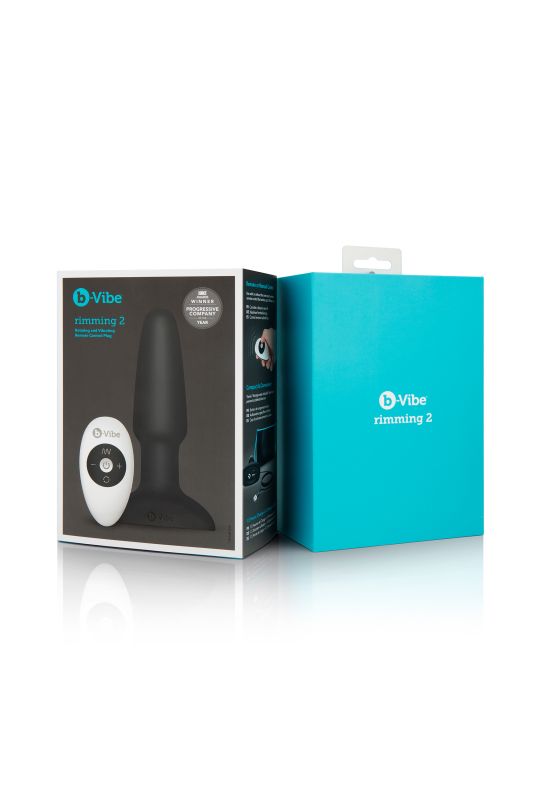 Анальна пробка з вібрацією та пультом керування B-VIBE RIMMING PLUG 2, чорна вид 11