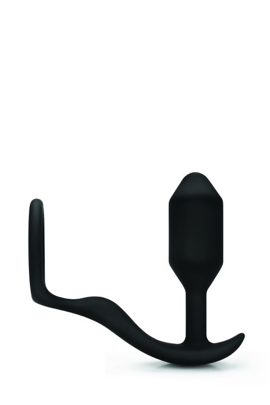 Анальная пробка с эрекционным кольцом Snug & Tug B-Vibe, силиконовая, черная вид 3