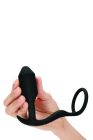 Анальна пробка з ерекційним кільцем Snug & Tug B-Vibe, силіконова, чорна вид 4
