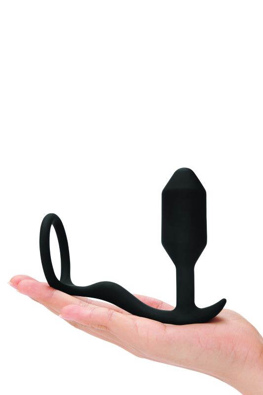 Анальная пробка с эрекционным кольцом Snug & Tug B-Vibe, силиконовая, черная вид 5