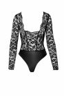 Боді з мереживом, F296 Noir Handmade Psyche з відкритим доступом, з блискавкою, чорне, розмір M вид 7