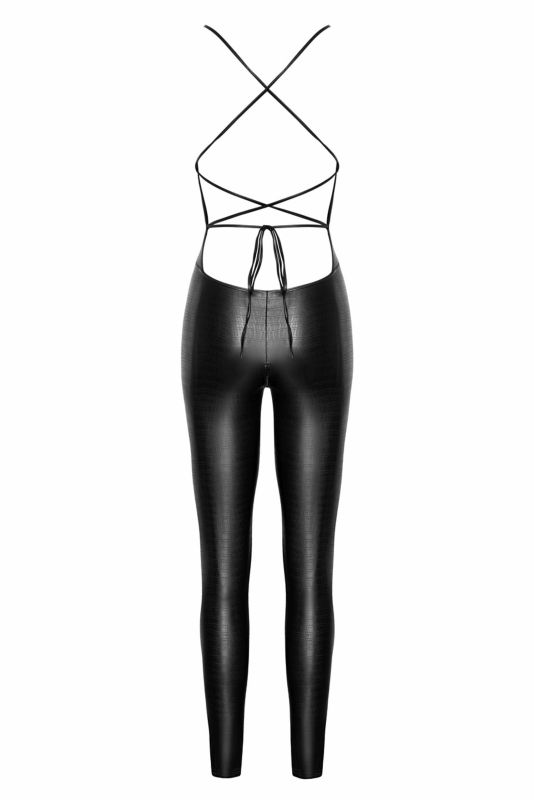 Бодистокинг с открытым доступом и молнией Noir Handmade F316 с тиснение под крокодилью кожу, М вид 6