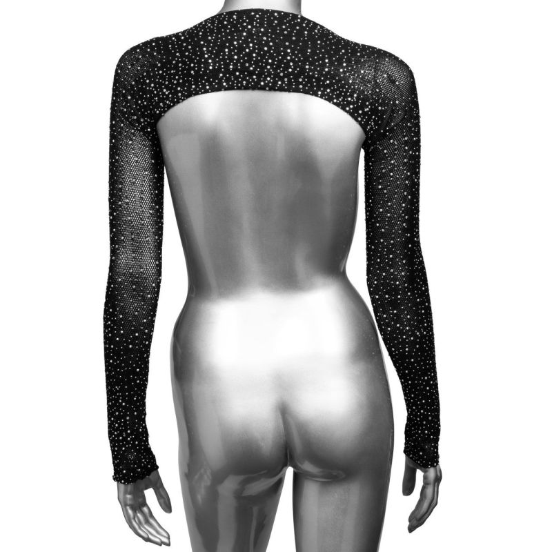 Болеро у сіточку зі стразами CalExotics Shoulder Shrug, чорний вид 5