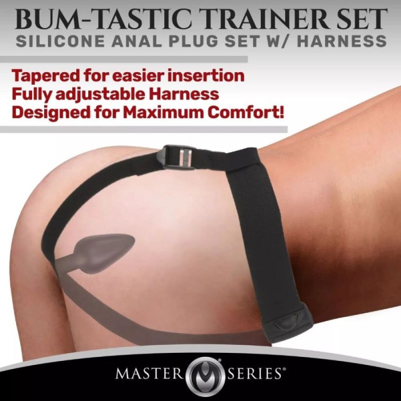 Анальний плаг з портупеєю Master Series Bum Tastic чорний вид 4