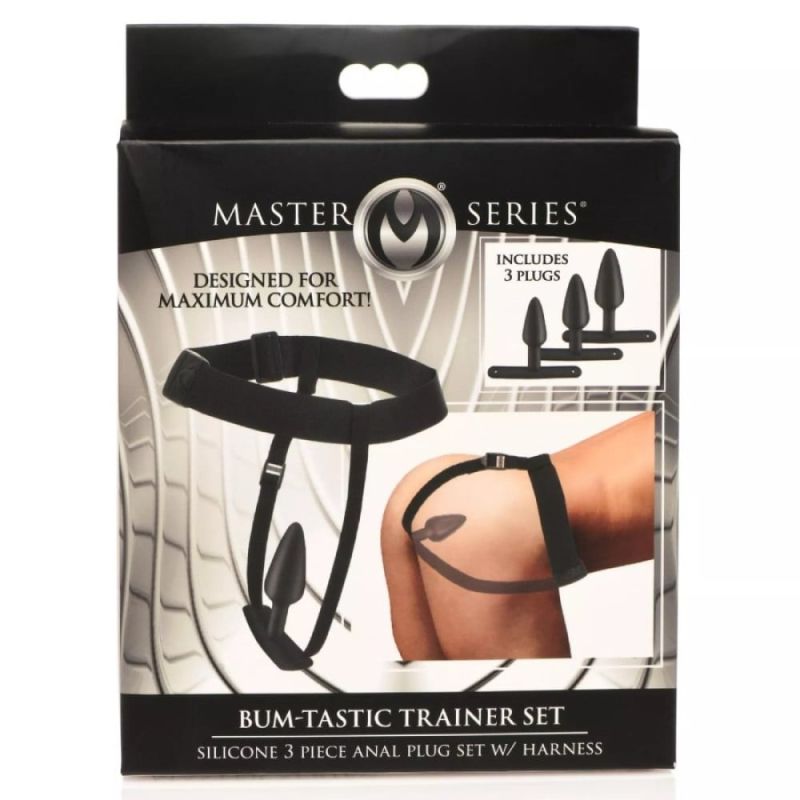 Анальний плаг з портупеєю Master Series Bum Tastic чорний вид 5