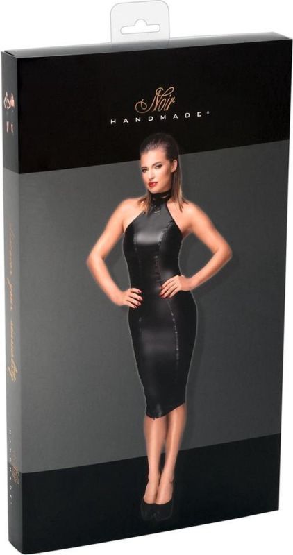 Сукня з чокером Noir Handmade F160 з вінілу, чорна, XXL вид 7