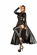 Вініловий плащ Noir Handmade F128 з декоративною застібкою, чорний, L