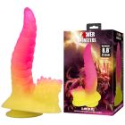 Фалоімітатор силіконовий Power Monsters Flame Beast на присоску, градієнт рожево-жовтий, 22,5 см вид 3