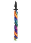 Конічна анальна пробка з хвостом NS Novelties Unicorn Tails, різнокольоровий вид 3
