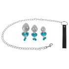 Анальні пробки з повідцем You2Toys Butt Plug Set, сріблясті вид 4