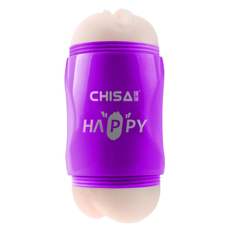 Мастурбатор Вагіна і Анус Chisа Portable Happy Cup з вібрацією, бежевий вид 6