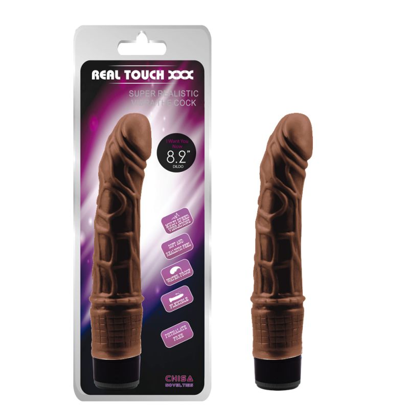 Вібратор реалістичний Chisa REAL TOUCH XXX коричневий, 21 х 3.5 см вид 2