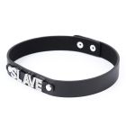Нашийник з написом SLAVE зі страз DS Fetish, шкірозамінник, чорний вид 3