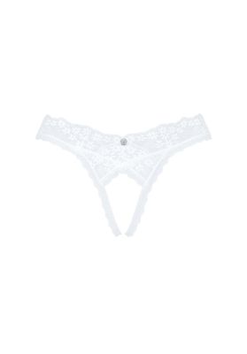 Трусики білі Obsessive eavenlly crotchless thong XS/S