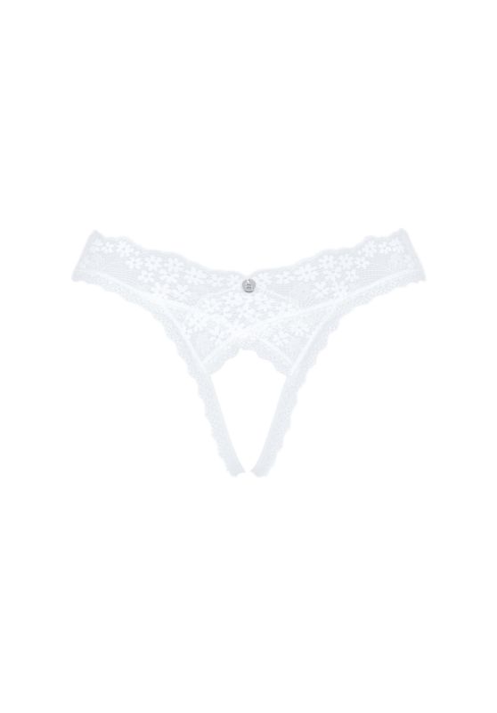 Трусики білі Obsessive eavenlly crotchless thong XS/S вид 2