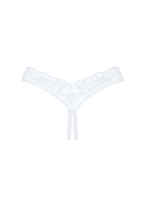 Трусики білі Obsessive eavenlly crotchless thong XS/S вид 3