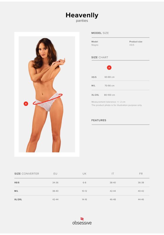 Трусики белые Obsessive , Heavenlly panties XS/S вид 4