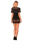 Сексуальный черный халат Obssesive Maderris peignoir XS/S вид 5